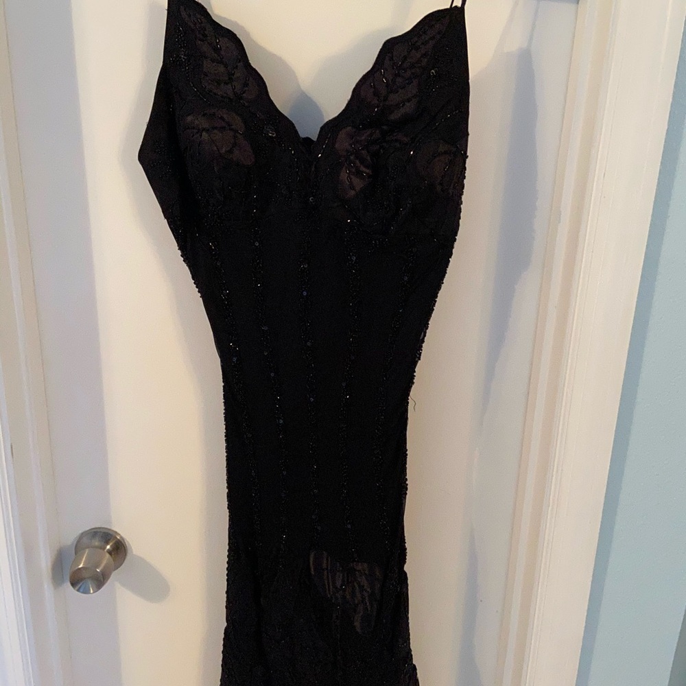 Vintage Silk Dress Hand Beaded